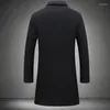 Men039S Trench Coats Autumn Winter Mens Overcoat Long Coat Men Korean Slim Fit Plus Size Woolen Casual Sleeve Khaki Topcoat 4XL4479427