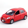 Modelo Diecast Car 1 36 Ligada de escala Pull Back Car Modelo de Alta Simulação Nissa March Toy Duas portas abertas Carro de carro 220930