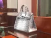 Birkinbag Designers Handsbags Designer Sacs Push Crocodile Leather Himalayan Femmes authentiques Nil grande capacité AYW