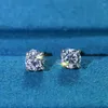 Серьги для гвоздиков Onelaugh 925 Sterling Silver Diamond для женщин Всего 1,0CTColor Gra Mossanite Gem Wedding Jewellery Gift7706995