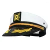 Berets Sailor Hat Yacht Captain Navy Marine Adjustable Costume Men Boat For Adult Kid Women DXAA