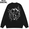 Męskie swetry męskie litera streetwear graficzna glob globowy hiphop dzianin vintage pullover casual Cotton Hipster 220930