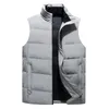 겨울 남자 parkas vest white duck down jackets 따뜻한 두껍게 남성의 캐주얼 양복 조끼 단색 파카 조끼 야외 옷