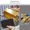 Tissue Boxes Napkins Gilded Metal Tissue Box Fawn Decoration Box Magnet Adsorption Animal Napkins Organizer Dining Table Home Deco188h