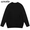 Männer Pullover LENSTID Herbst Männer Übergroße Gestrickte Hip Hop Rauchen Mädchen Grafik Jumper Streetwear Harajuku Mode Casual Pullover 220930