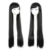 Moda Sint￩tica Wigs Girl Wig Side Bangs Longa capa de cabelos lisos