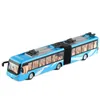 Diecast Model Car Double Sektion Längd Buss 1 50 Legering Dra tillbaka Högkvalitativ ljud och lätt musik Barnleksaker 220930