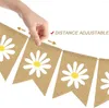 Decoração de festa 1 conjunto de juta Bandlap Daisy Banner Spring Commática Aniversário