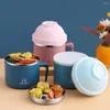 Dinnerware Sets Lunch Box Rice Bowl Soup Stainless Steel Noodles With Cover Double-layer Student Dormitory Fast Cup Double Insulation