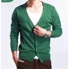 سفن رجال Yunshucloset Spring Multicolored Vneck Solid Color Sweater Outerwear Male Cashmere Cardigan Jetigan 220929