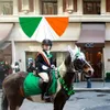 İrlanda St. Patrick Günü Fan Banner bayraklar çit dekorasyon pilili karnaval yarım yuvarlak bayrak