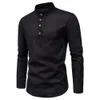 Herenpolo's Herfst Business Shirt Mannen Casual Stand Kraag Slanke Formele Shirts Ademend Top Mannelijke Kleding 220930