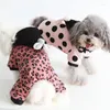 Dog Apparel Roupa Para Gato Thickened Striped Strap Four-legged Pet Clothing Warm Cotton Padded Autumn And Winter Small Clothes