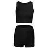 Motorcycle Apparel Women's Slim Sports Suits Workout Suit Two Piece Ribbed Tank High Waist Shorts Outfits Leggings Push Up Sport