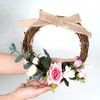 Kwiaty dekoracyjne Święto Rattan Wreńki świąteczne wieńce winorośl naturalne winorośl DIY Rattern Twig Garland