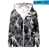 Sweats à capuche pour hommes Ghostemane 3D Mercury Image rétrograde imprimé sweat à capuche zippé noir à manches longues veste manteau marque vêtements