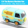 Diecast model auto no box jada 1/24 schaal de mystery machine van Hollywood ritten cartoon Diecasts speelgoedvoertuigen metaal auto kinderen geschenken jongens 220930