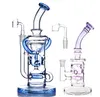 Hoge paarse Boom Glazen Bongs Pijp Klassieke Schittering Rechte Buis Recycler Dab Rigs Waterpijpen Bong 14mm