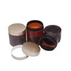 PET Cream Refillable Empty Bottle Glossy Black Hair Wax Pots Rose Gold Lid Dia.68mm Cosmetic Packaging Brown Jars 30ml 50ml 80ml 100ml 120ml 150ml 200ml 250ml