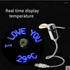 Настольные часы USB Mini Clock Led Light Время вентилятора Творческое регулируем