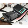 Portfel 2022 Wysokiej jakości krótki portfel męski z kieszonkową skórzaną torebkę z kieszonkową kieszonkową dla mężczyzn uchwytu na karty restauracyjne