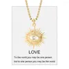 Pendant Necklaces Red Heart Evil Blue Eye Necklace For Women Gold Color Angel Collars Stainless Steel Chain Link Couple Friend