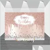 Decorazione per feste Glitter Rosa Oro rosa Buon compleanno Decor Po Sfondo Personalizzato Diamante Annuncio Sfondo per Studio Drop Delivery 2021 Dhezt