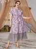 Sukienki plus wielkości toleen luz Kobiety midi 2022 Lato Luksusowy elegancki elegancki muzułmański turecki impreza wieczorna odzież ślubna