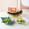 Tallrikar Creative Ceramic Plate Snack Dessert Cake Candy Nut Dish Fruit Salad Porslin Nyckel smycken Hem Dekorativ bricka