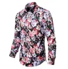 Męskie koszule męskie męskie kwiatowe vintage drukowane Camisa Social Long Long Shirt Fashion Men Mężczyźni Ubieraj się Maskulina Streetwear 220930