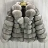 Faux fur 2021 Prawdziwa futrzana płaszcz kamizelka Odłączona transformacja zdejmowana moda luksusowy gęsta ciepła płaszcz solidna y2209