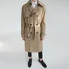 Men's Trench Coats 2022 Men Spring Autumn Fashion Long Windbreaker Men's Korean Casual Male Sleeve Solid Outerwear C133