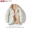 Men's Down Parkas LAPPSTER-Youth Men Two Sides Lambswool Winter Puffer Jacket Mens Oversized Kpop Vintage Bubble Coat Man Warm Outwear 220930