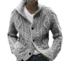 Męskie swetry designerskie swobodne kardigany zimowe ciepłe guziki zrzucane z kołnierzem kurtka kołnierzowa płaszcza mody solidne swetry