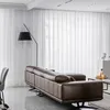 Cortinas transparentes blancas para sala de estar, dormitorio, ventana, Color sólido, tul largo, boda, decoración del hogar, cortinas de fiesta de gasa