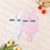 Summer Vacation Beach Swimwear Kids Designer Swimsuit Letter Print One Piece Swimwear Pool Swimming Girl Bikini