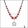 Anh￤nger Halskette Anh￤nger Schmuck Mode-Nationalstil T￼rkis Perlen Snap Halskette 55 cm Fit DIY 12 mm 18mm Butto Dh58i