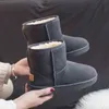 Boot Brand Women 'Shoe Australian Winter Footwear Round Toe Flat Heel Women Fashion Snow Low 2022 Ladie enkel katoen 220805