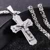 Pendant Necklaces Top Quality Amazing Gift Retro Christan Stainless Steel Men Women Cross Necklace Stylish Jesus Jewelry NecklacePendant