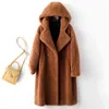 2022 Winter New Fashion Granule Sheep Shearing Coat Women Korean Hooded Mid-Length Fur Jacket Female Pocket Loose Overcoat G1721 T220810