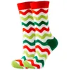 Kvinnor julstrumpor hösten rolig Xmas Santa Elk Stripe Fashion Cotton Crew Happy Sock 2023 Nytt år