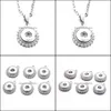 Pendant Necklaces Pendants Jewelry Sier Plated 12Mm Snap Button Necklace For Women Ginger Snaps Buttons Dhee9