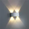 Wall Lamp Brushed Black Silver Double Heads LED Up Down Lights Aside Corridor Living Room Bedside Light Fixture RF111Wall