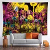 Grzyby kolorowe dywan na ścianę sypialnia salon dekoracja natury tło tkanina dekoracje domu mural J220804