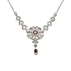 Collier en argent Sterling 925 pour femmes, Style magnifique, pierre de Zircon rouge, accessoires de bijoux en marcassite