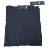 Vintage Button-Up Crew Neck Solid Tops Men Men T-shirty z długim rękawem