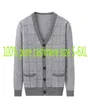 Maglioni da uomo Arrivo Cappotto da uomo in cashmere di grandi dimensioni Cardigan Autunno Inverno Monopetto Casual Scollo a V Computer lavorato a maglia Maglione spesso Taglia 6XL1