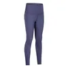 Lu leggings yoga tela de spandex Color sólido Mujeres yoga pantalones Cintura alta Deportes Gimnasio Desgaste Leggings Elástico Fitness Señora Pantalones al aire libre