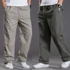 Heren Casual vracht katoenen broek Mannen Pocket los rechte broek Elastische werk broek Brand Fit Joggers Male super groot formaat 6xl 220811