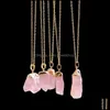 Colliers pendants pendentifs bijoux arc-en-ciel reiki cicatrisant collier en pierre irregar natural quartz gemone cou dhw2d